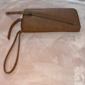 Free People Brown Wristlet Wallet.